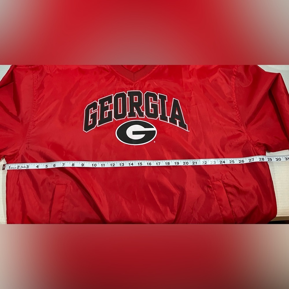 Red Oak Georgia Bulldogs NCAA Lightweight V Neck Pullover Jacket Size XL - Picture 10 of 10